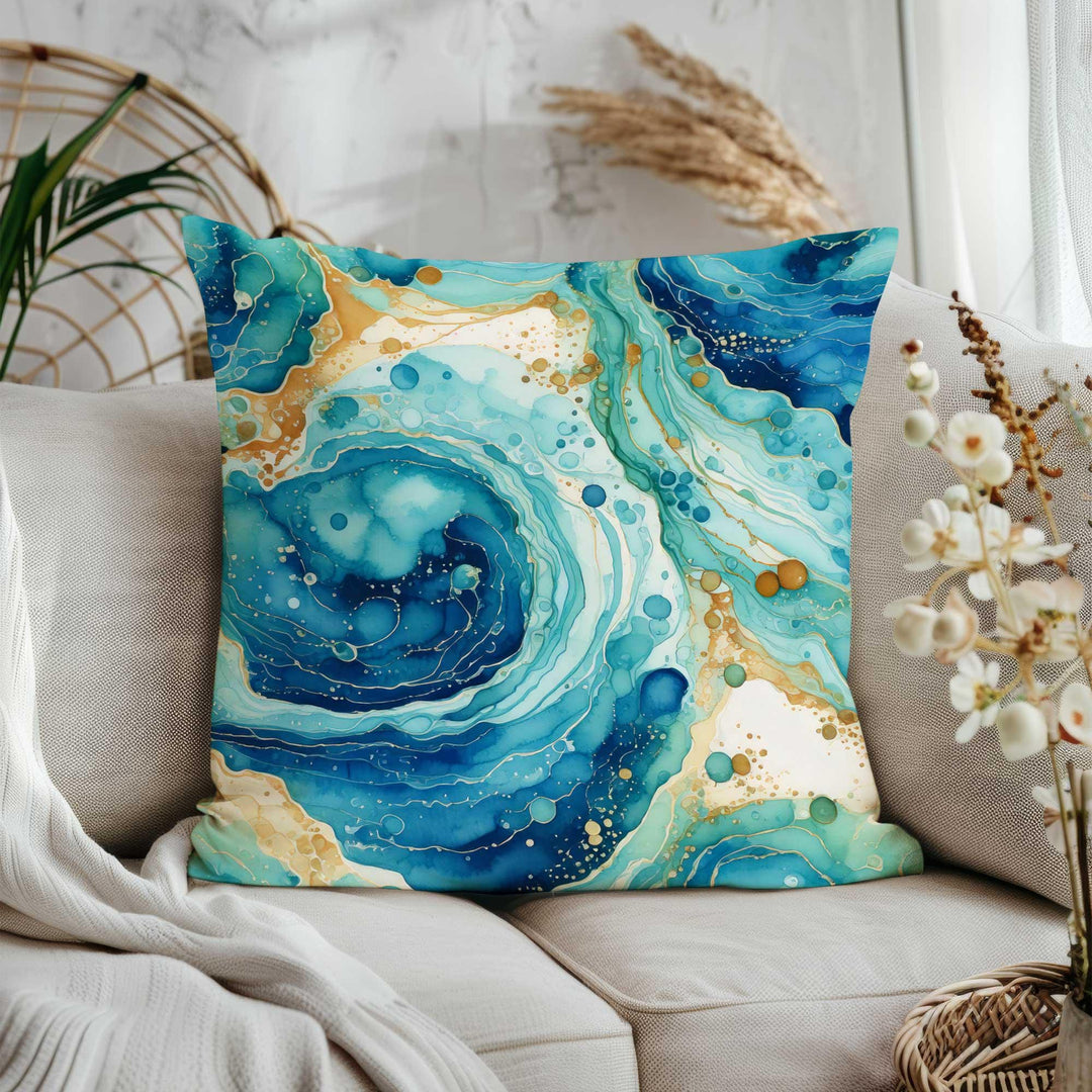 Sea Wave Cushion Cover|Navy Marine Pillowtop|Ocean Theme Sofa Pillowcase|Beach House Cushion Case|Sea Life Throw Pillow Cover|Nautical Decor