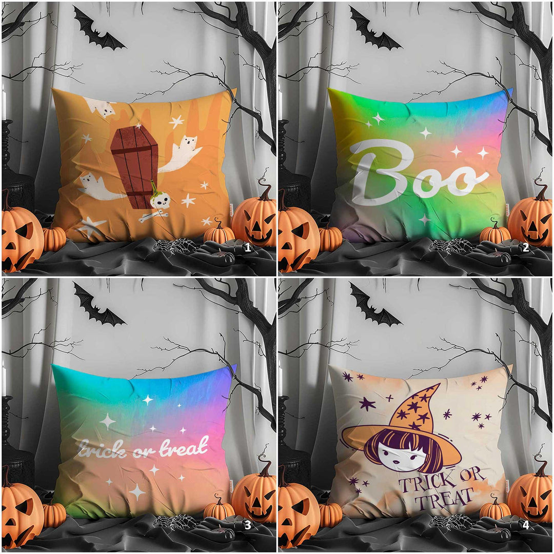 Ghost Coffin with Halloween Cushion Case|Boo Print Outdoor Cushion Case|Happy Halloween Throw Pillowcase|Trick Or Treat Pillow Case