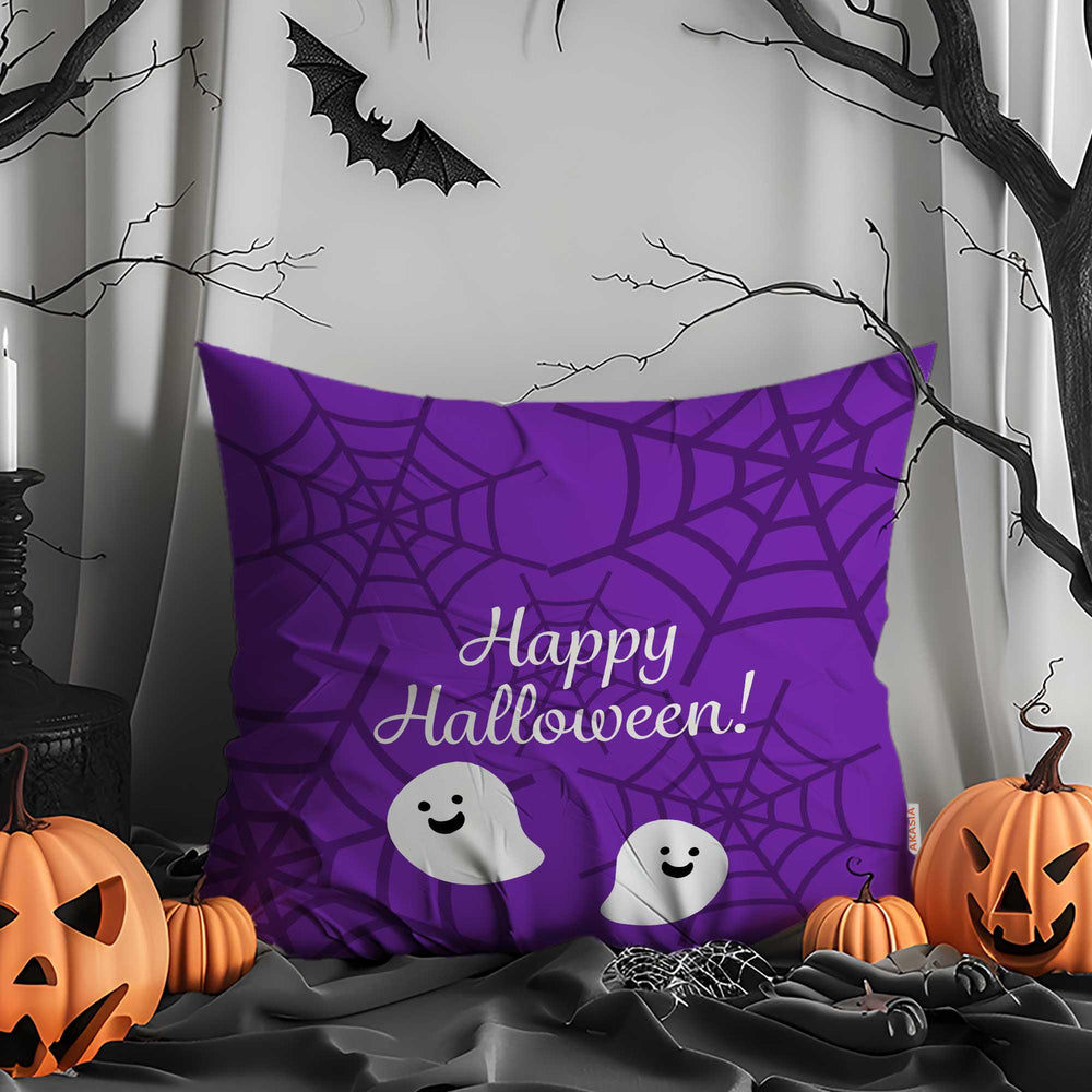 Happy Halloween Cushion Case|Skull Throw Pillowcase|Black Cat Pillow Case|Purple Ghosts Print Outdoor Cushion Case|Pumpkin Cushion Case