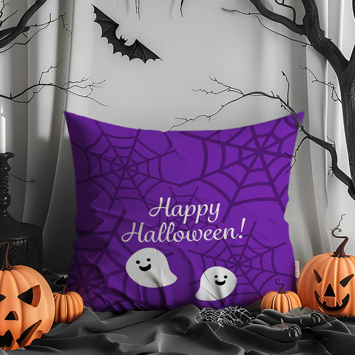 Happy Halloween Cushion Case|Skull Throw Pillowcase|Black Cat Pillow Case|Purple Ghosts Print Outdoor Cushion Case|Pumpkin Cushion Case