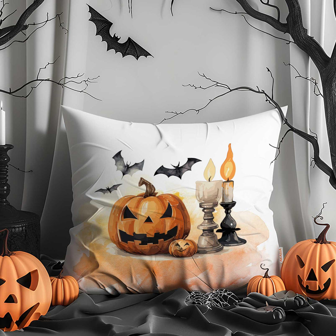 Scary Cushion Case|Carved Pumpkin Pillowtop|Haunted Throw Pillowcase|Cute Witch Print Outdoor Cushion Case|Happy Halloween Pillow Cover