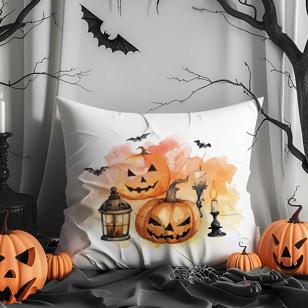 Scary Cushion Case|Carved Pumpkin Pillowtop|Haunted Throw Pillowcase|Cute Witch Print Outdoor Cushion Case|Happy Halloween Pillow Cover