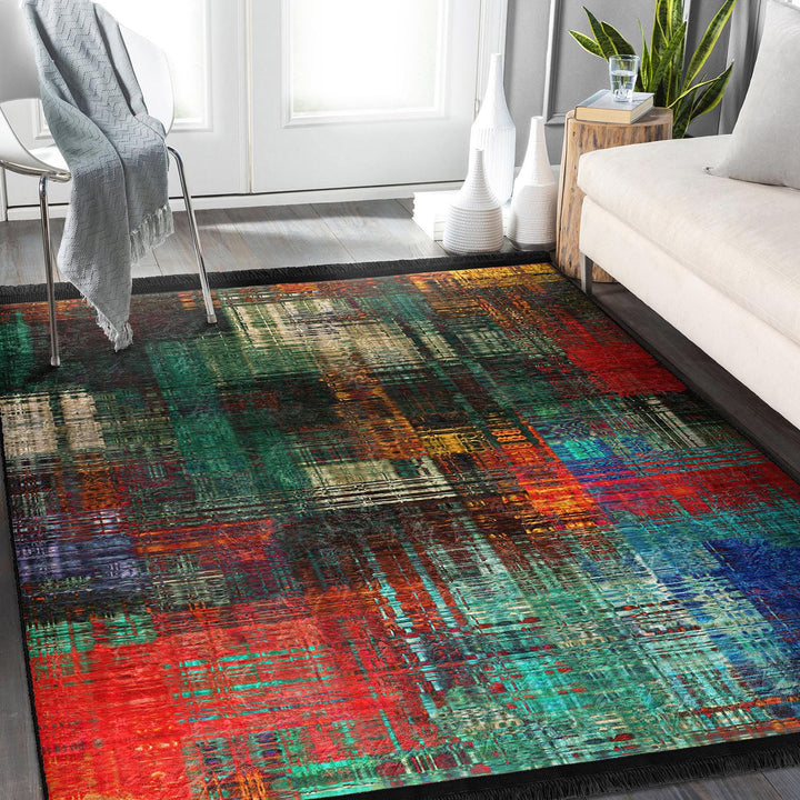 Colorful Abstract Rug|Contemporary Rug|Statement Rug|Modern Abstract Rug|Floor Covering|Art-inspired Carpet|Anti-slip Carpet|Boho Design Rug
