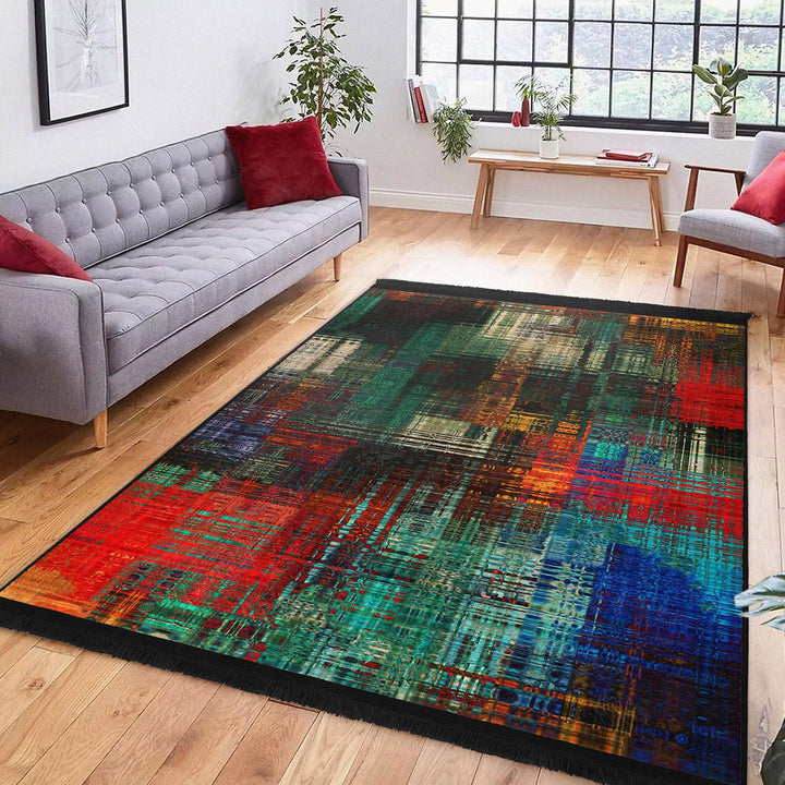 Colorful Abstract Rug|Contemporary Rug|Statement Rug|Modern Abstract Rug|Floor Covering|Art-inspired Carpet|Anti-slip Carpet|Boho Design Rug