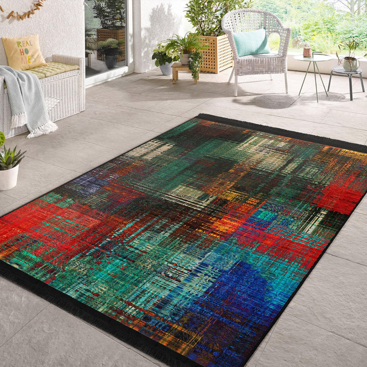 Colorful Abstract Rug|Contemporary Rug|Statement Rug|Modern Abstract Rug|Floor Covering|Art-inspired Carpet|Anti-slip Carpet|Boho Design Rug