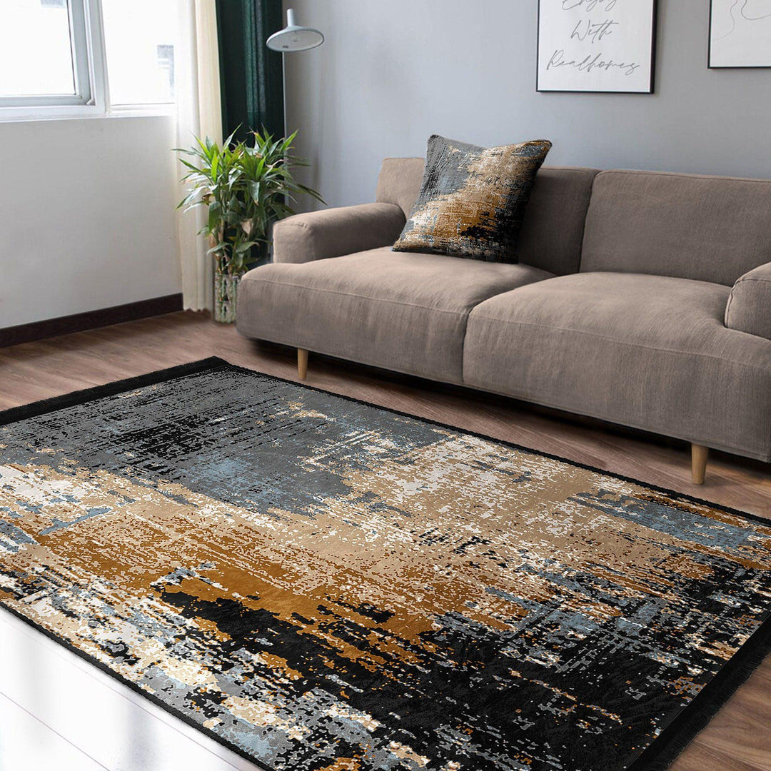 Modern Abstract Rug|Rustic Non-slip Mat|Contemporary Design Rug|Anti-slip Carpet|Living Room Carpet|Multi-purpose Carpet|Housewarming Rug