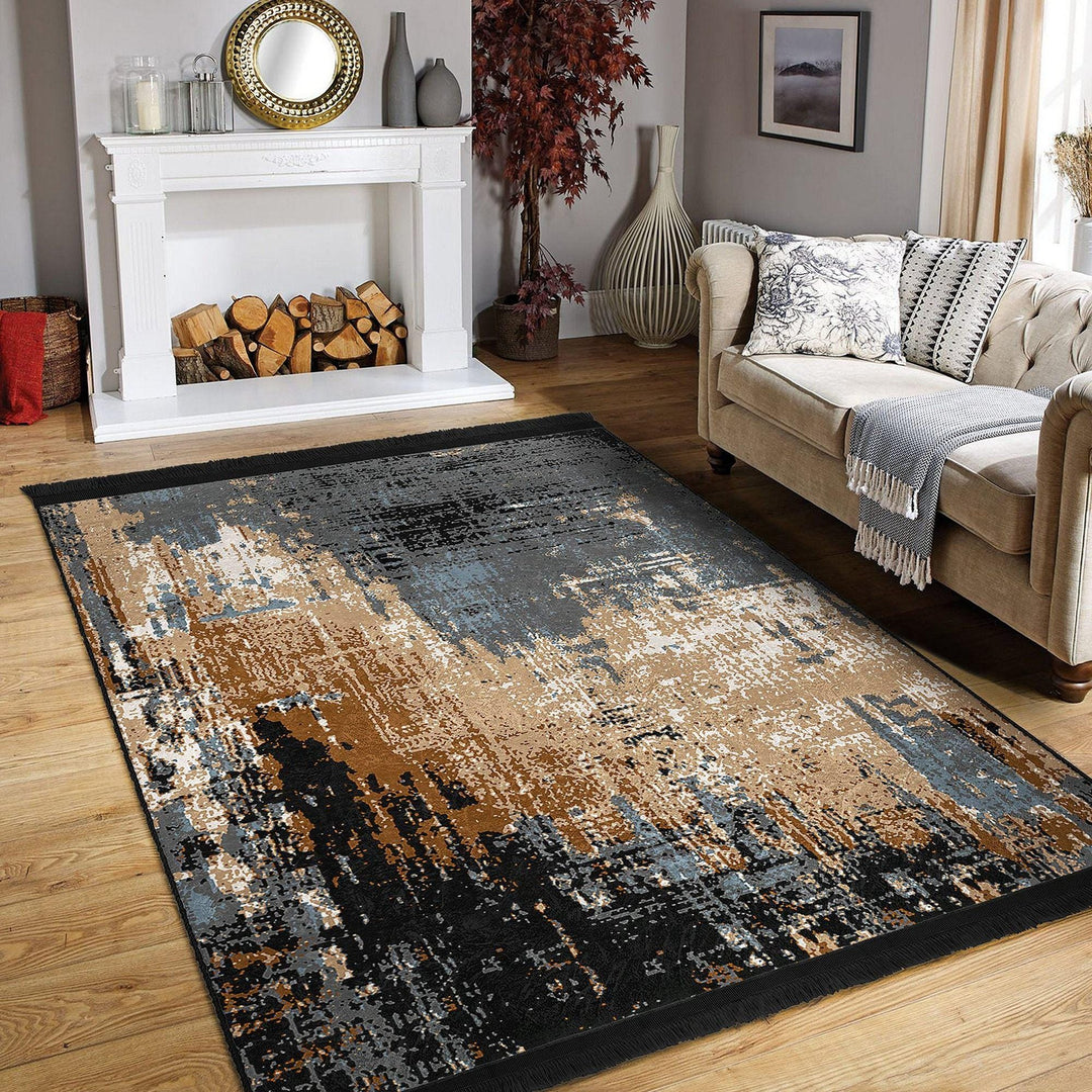 Modern Abstract Rug|Rustic Non-slip Mat|Contemporary Design Rug|Anti-slip Carpet|Living Room Carpet|Multi-purpose Carpet|Housewarming Rug