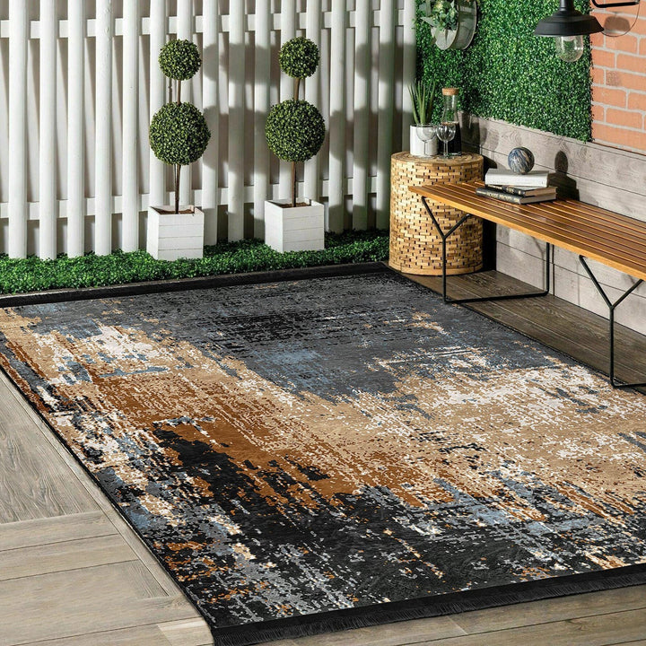 Modern Abstract Rug|Rustic Non-slip Mat|Contemporary Design Rug|Anti-slip Carpet|Living Room Carpet|Multi-purpose Carpet|Housewarming Rug