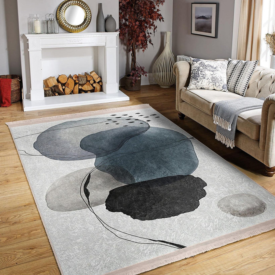 Abstract Design Rug|Modern Art-Inspired Carpet|Minimalist Geometric Floor Mat|Washable&Non-Slip|Contemporary Living Room Decor