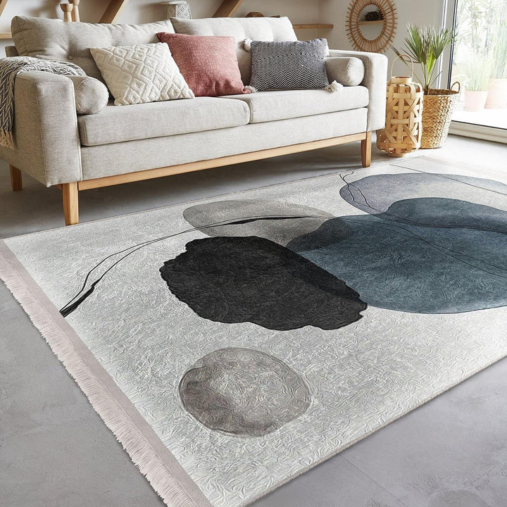 Abstract Design Rug|Modern Art-Inspired Carpet|Minimalist Geometric Floor Mat|Washable&Non-Slip|Contemporary Living Room Decor