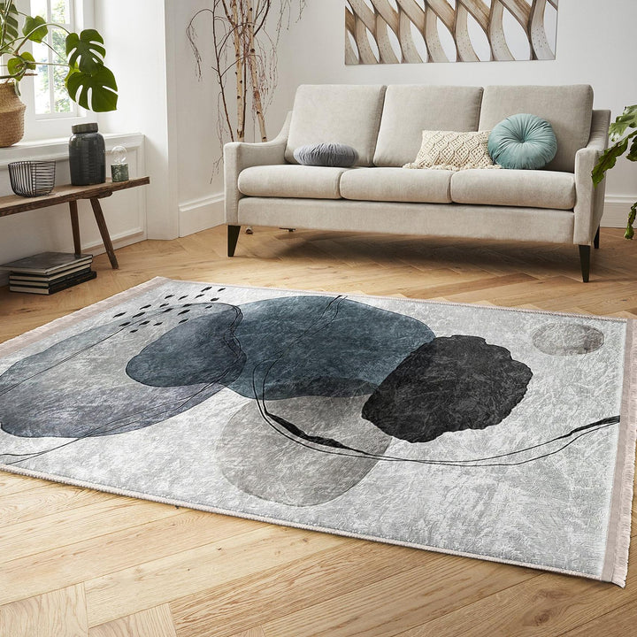 Abstract Design Rug|Modern Art-Inspired Carpet|Minimalist Geometric Floor Mat|Washable&Non-Slip|Contemporary Living Room Decor