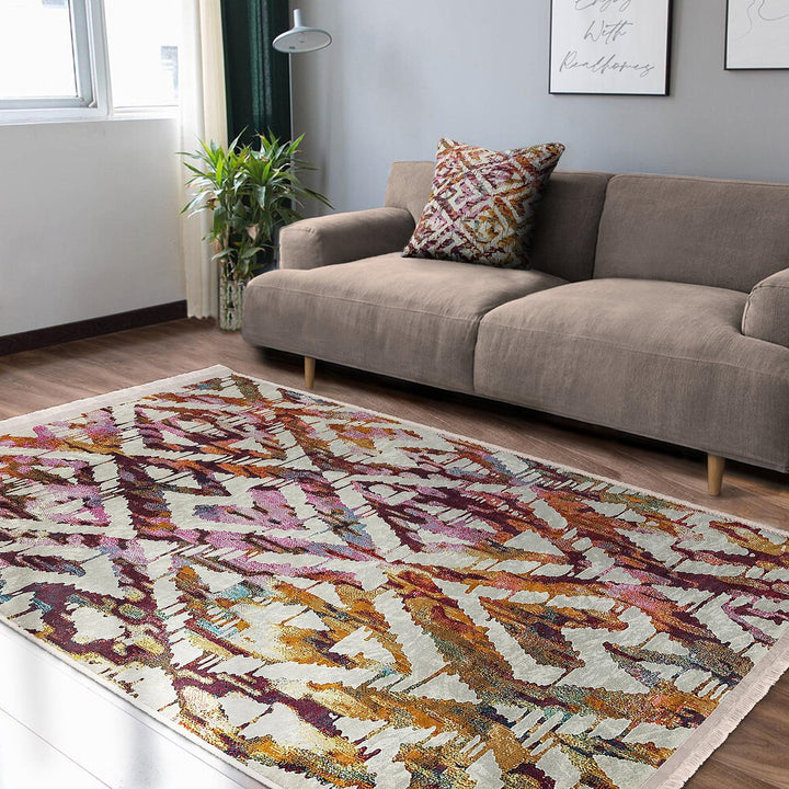 Abstract Colorful Rug|Modern Multicolor Carpet|Artistic Living Room Decor|Boho Statement Area Rug|Seasonless Carpet|Geometric Floor Cover