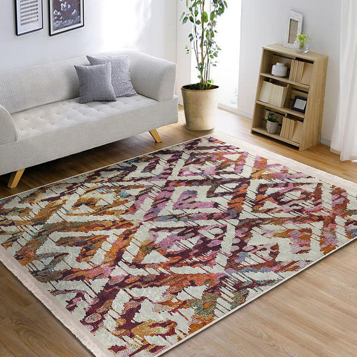 Abstract Colorful Rug|Modern Multicolor Carpet|Artistic Living Room Decor|Boho Statement Area Rug|Seasonless Carpet|Geometric Floor Cover