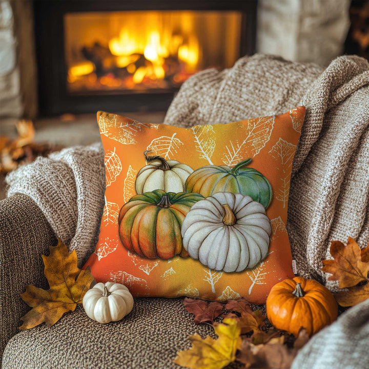 Pumpkin Pillow Cover|Sunflower Vase Cushion Case|Fall Mushrooms Pillow Case|Lantern With Autumn Leaves Throw Pillowcase|Realtor Gift Idea
