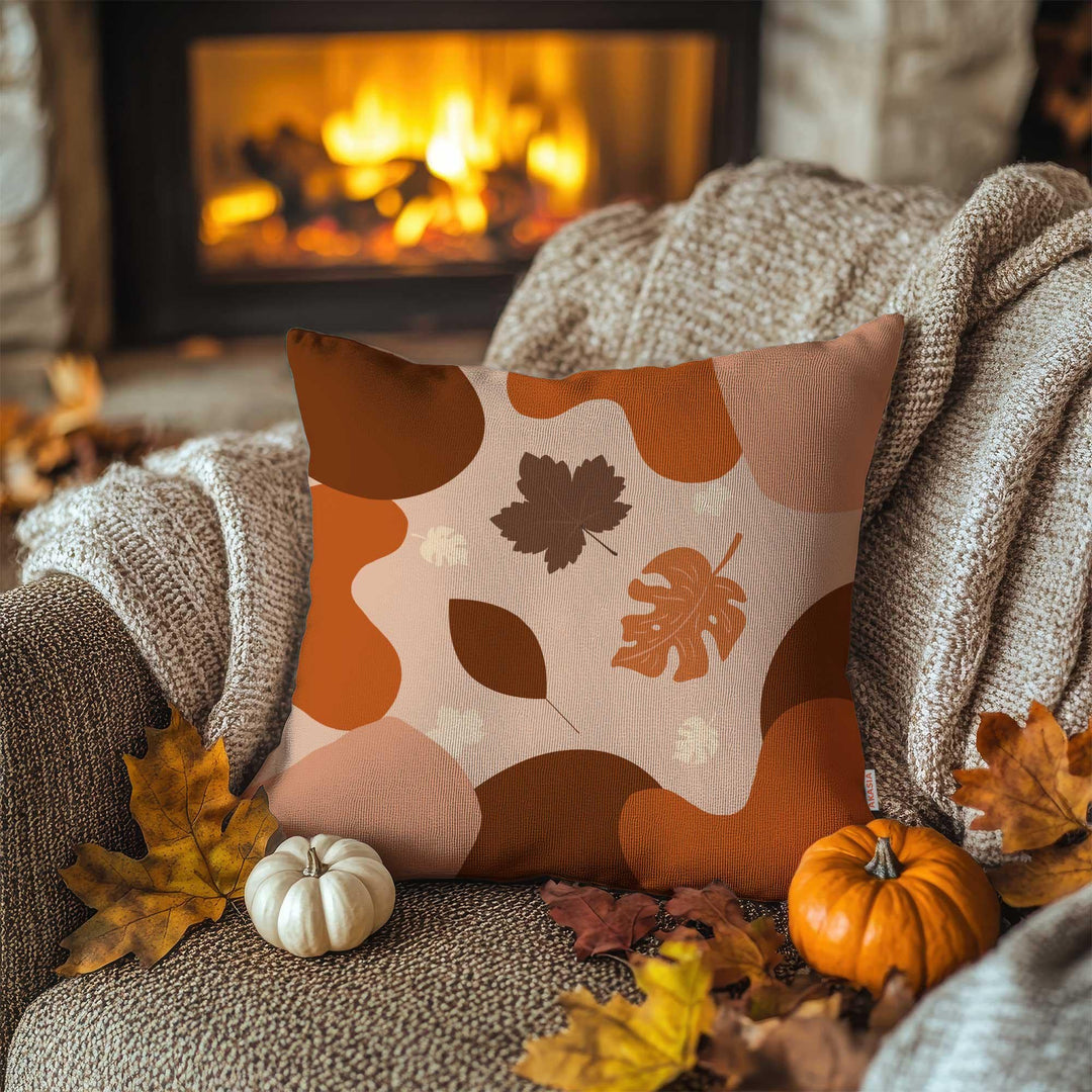 Hello Fall Pillow Case|Farmhouse Cushion Case|Hello Autumn Porch Decor|Thanksgiving Throw Pillowcase|Falling Leaves Outdoor Cushion