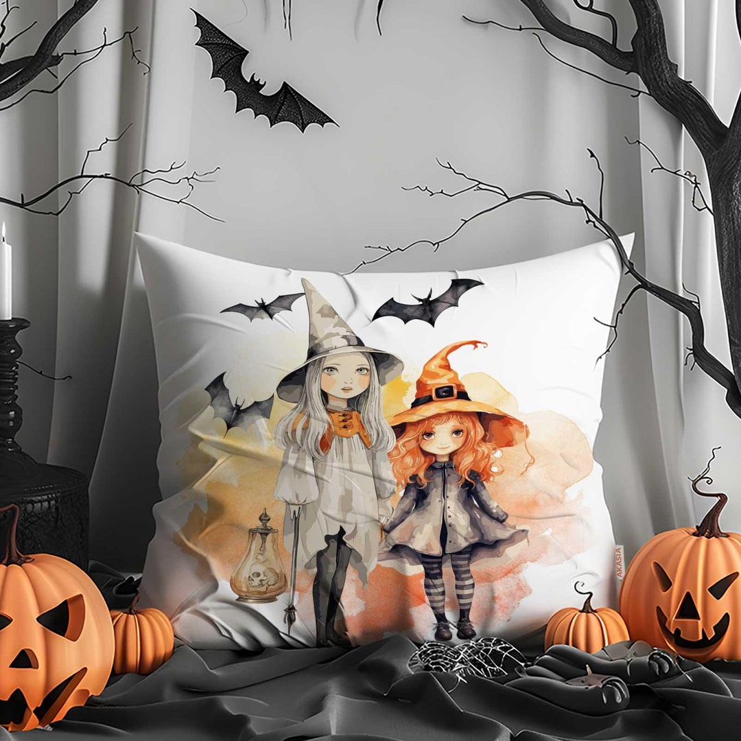 Scary Cushion Case|Carved Pumpkin Pillowtop|Haunted Throw Pillowcase|Cute Witch Print Outdoor Cushion Case|Happy Halloween Pillow Cover