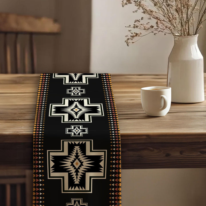Rug Design Table Runner|Aztec Print Home Decor|Terracotta Southwestern Table Top|Authentic Rug Tabletop|Farmhouse Style Geometric Tablecloth