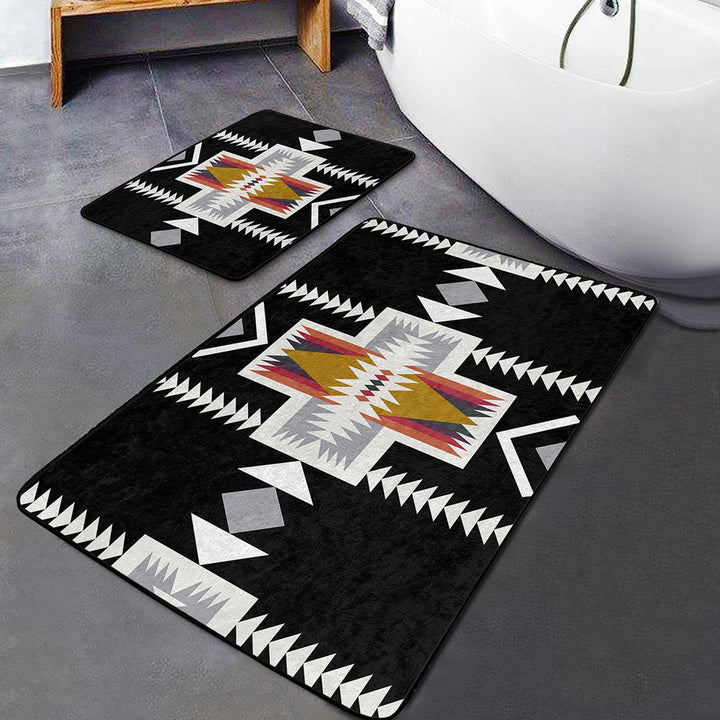 Set of 2 Rug Design Bath Mat|Non-Slip Bathroom Decor|Southwestern Bath Rug|Kilim Pattern Kitchen Floor Mat|Shower and Home Entrance Carpet