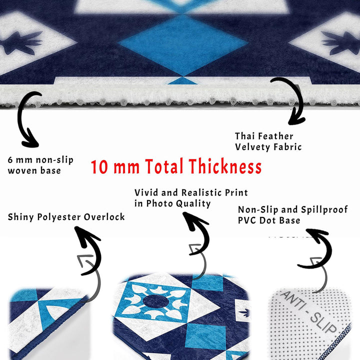 Set of 2 Geometric Bath Mat|Non-Slip Bathroom Decor|Cozy Bath Rug|Abstract Design Kitchen Floor Mat|Shower and Home Entrance Carpet