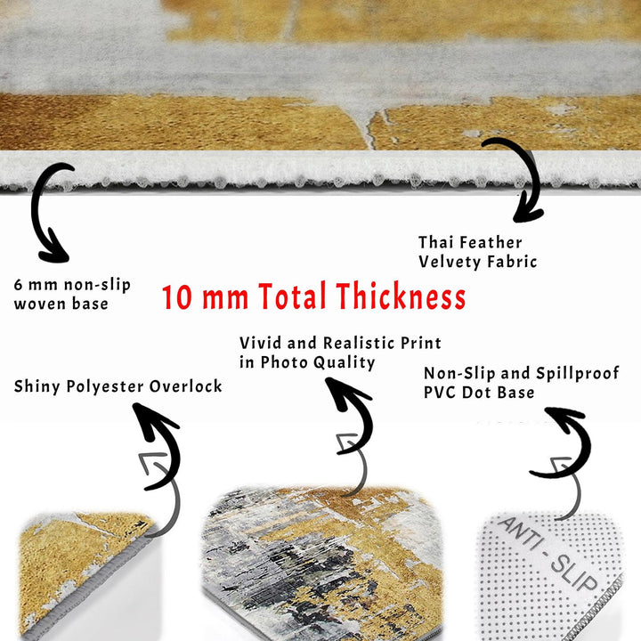 Set of 2 Abstract Bath Mat|Decorative Bath Rug|Non-Slip Bathroom Decor|Boho Kitchen Floor Mat|Rectangle Shower and Home Entrance Carpet