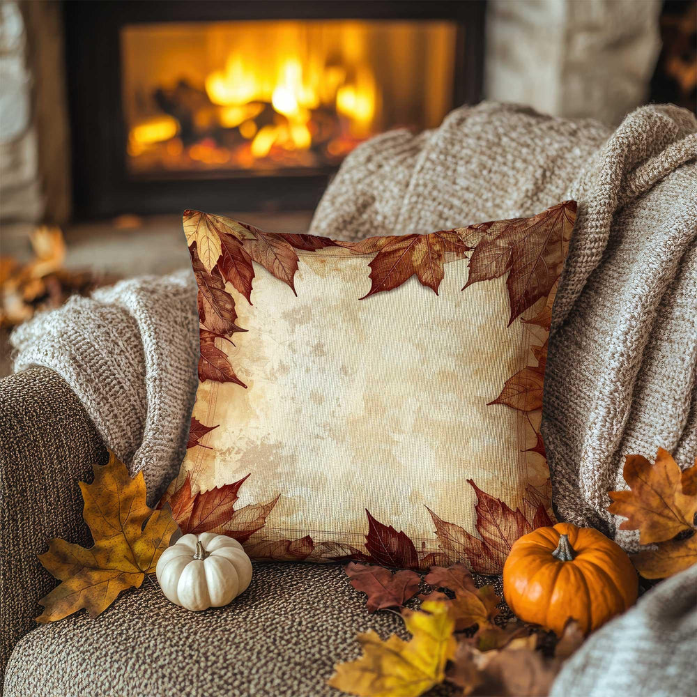 Autumn Leaves Pillow Cover|Fall Cushion Case|Thanksgiving Fade Pillowcase|Rustic Stillness Accent|Cozy Fireside Decor