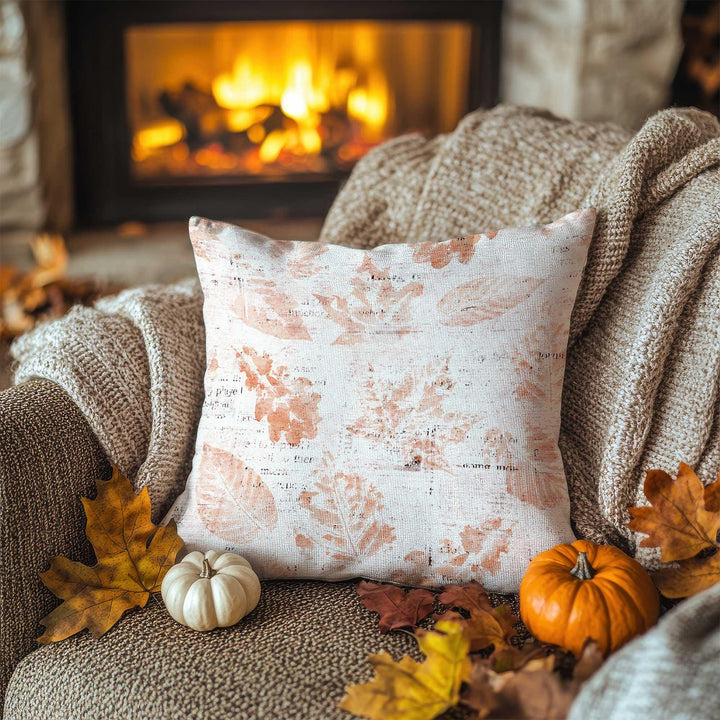 Soft Floral Design Pillowcase|Fall Cushion Case|Sepia Garden Pillow Cover|Seasonal Fade Accent|Thanksgiving Living Decor