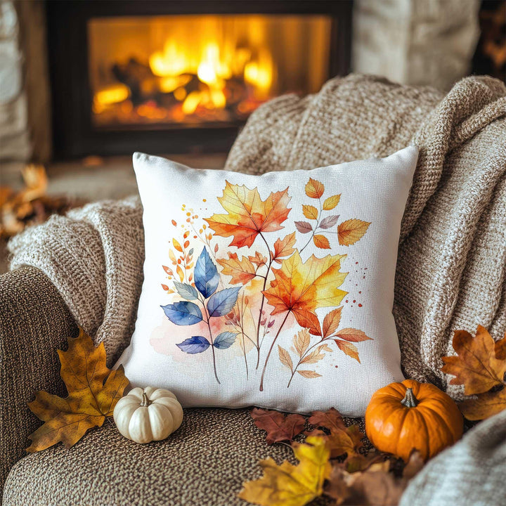 Autumn Leaf Pillow Cover|Rustic Foliage Cushion Case|Thanksgiving Garden Pillowcase|Seasonal Nature Accent|Farmhouse Cozy Decor