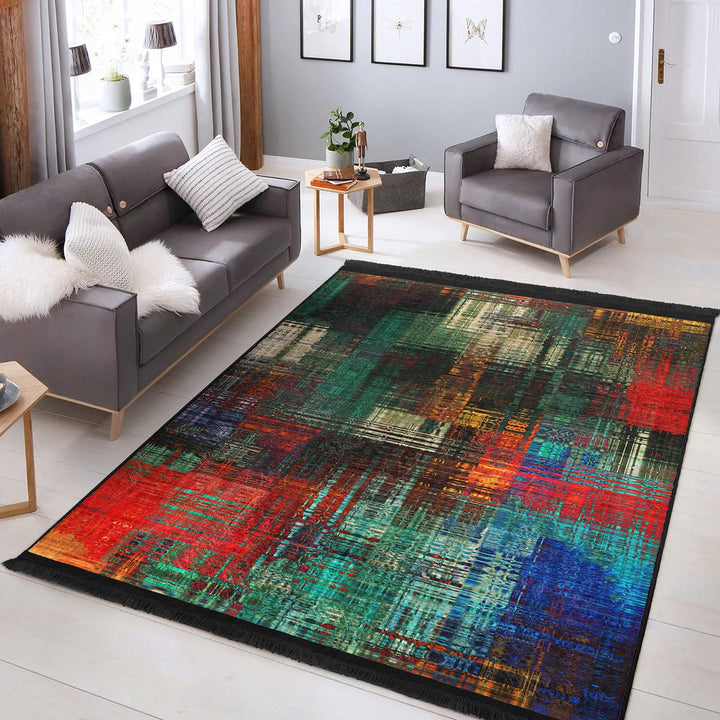 Colorful Abstract Rug|Contemporary Rug|Statement Rug|Modern Abstract Rug|Floor Covering|Art-inspired Carpet|Anti-slip Carpet|Boho Design Rug