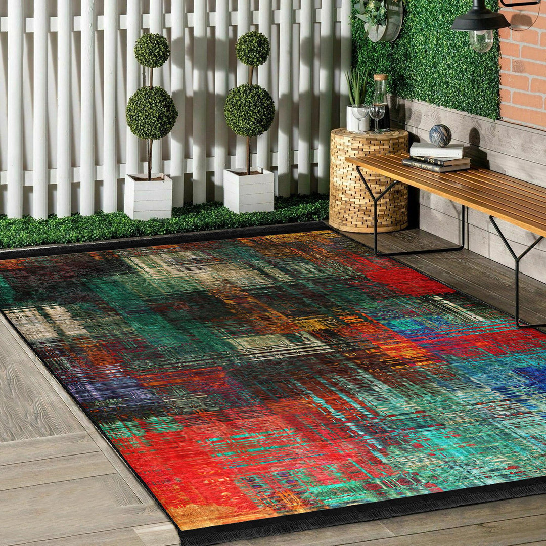 Colorful Abstract Rug|Contemporary Rug|Statement Rug|Modern Abstract Rug|Floor Covering|Art-inspired Carpet|Anti-slip Carpet|Boho Design Rug
