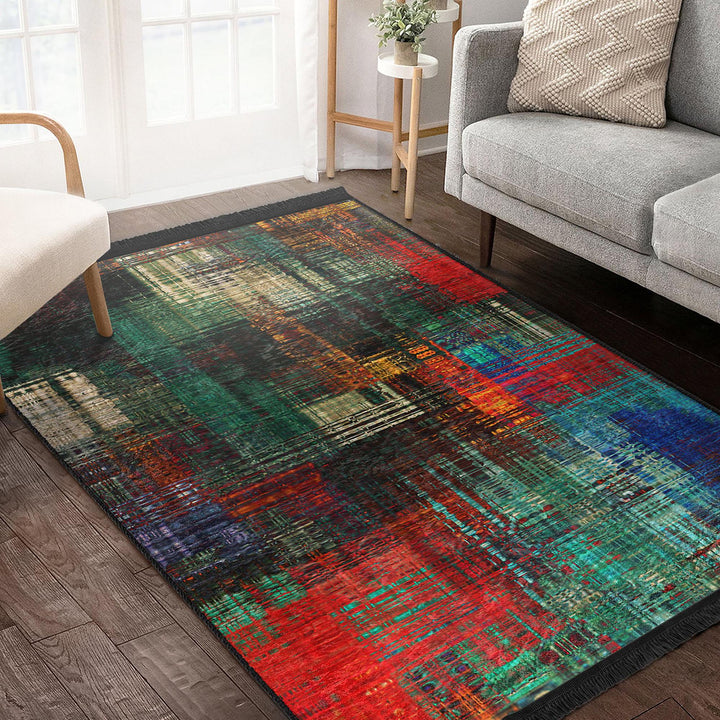 Colorful Abstract Rug|Contemporary Rug|Statement Rug|Modern Abstract Rug|Floor Covering|Art-inspired Carpet|Anti-slip Carpet|Boho Design Rug