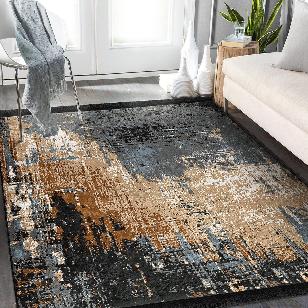 Modern Abstract Rug|Rustic Non-slip Mat|Contemporary Design Rug|Anti-slip Carpet|Living Room Carpet|Multi-purpose Carpet|Housewarming Rug