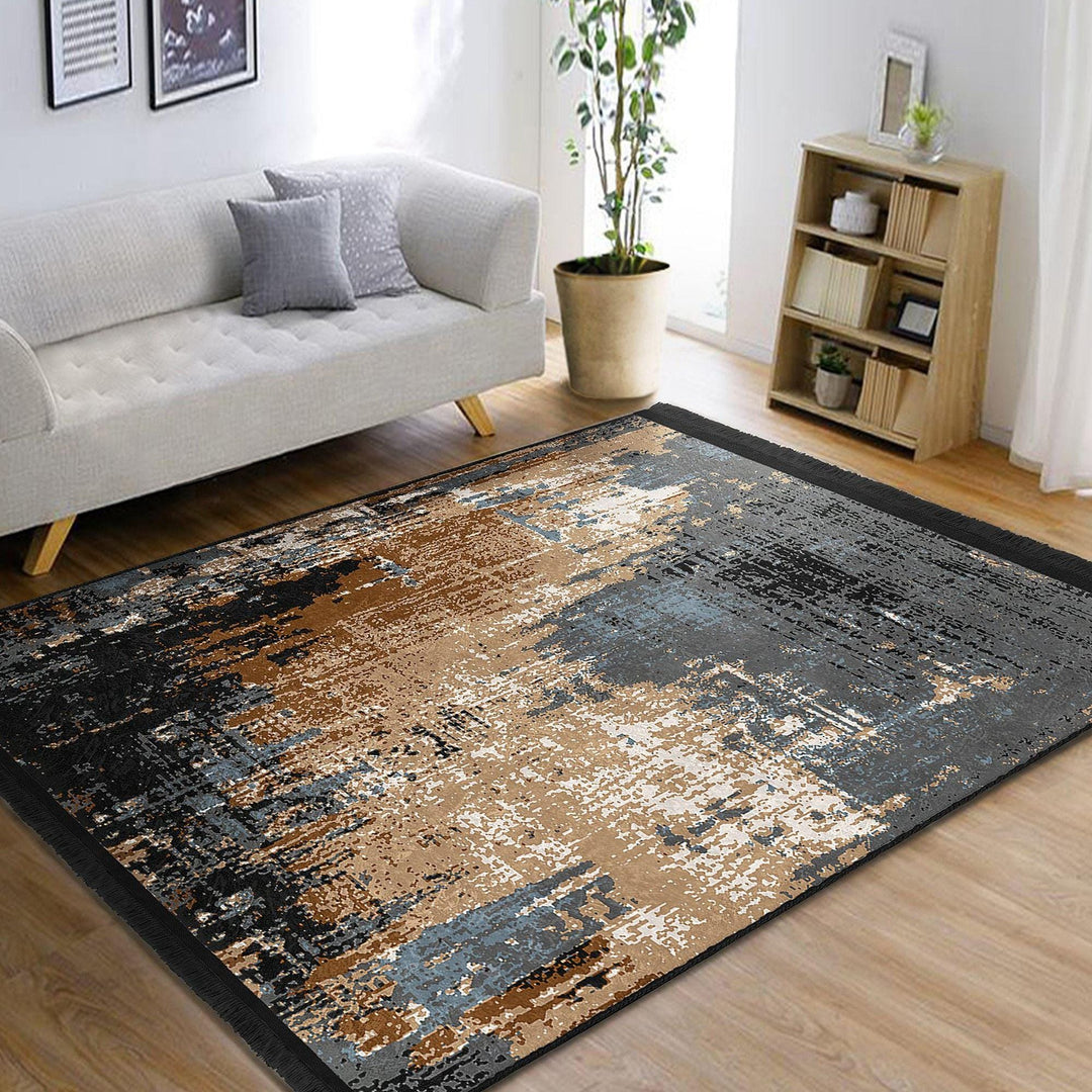 Modern Abstract Rug|Rustic Non-slip Mat|Contemporary Design Rug|Anti-slip Carpet|Living Room Carpet|Multi-purpose Carpet|Housewarming Rug