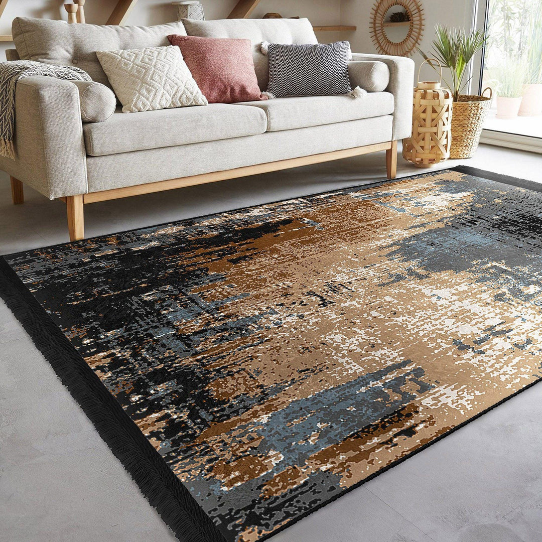 Modern Abstract Rug|Rustic Non-slip Mat|Contemporary Design Rug|Anti-slip Carpet|Living Room Carpet|Multi-purpose Carpet|Housewarming Rug