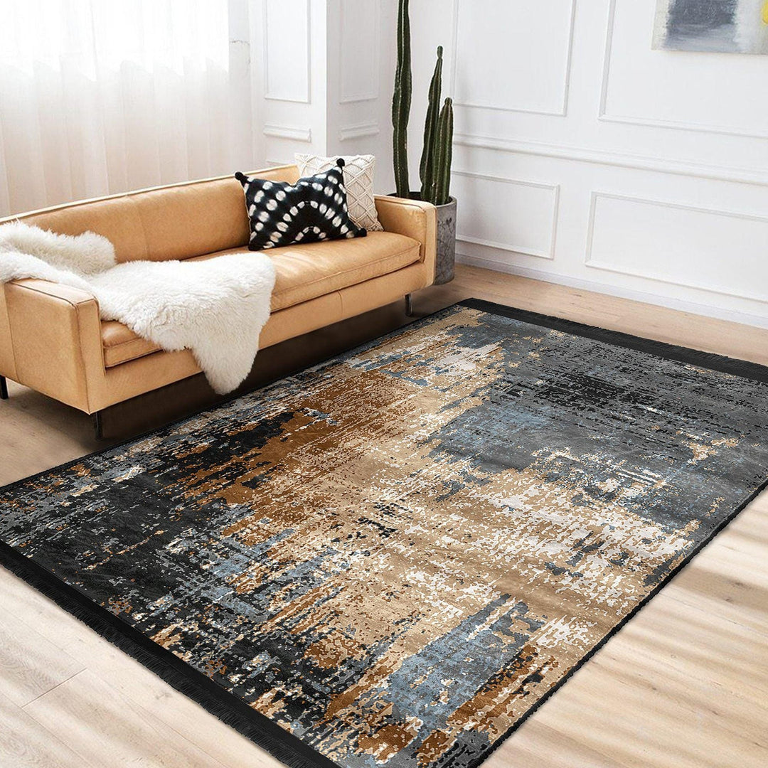 Modern Abstract Rug|Rustic Non-slip Mat|Contemporary Design Rug|Anti-slip Carpet|Living Room Carpet|Multi-purpose Carpet|Housewarming Rug