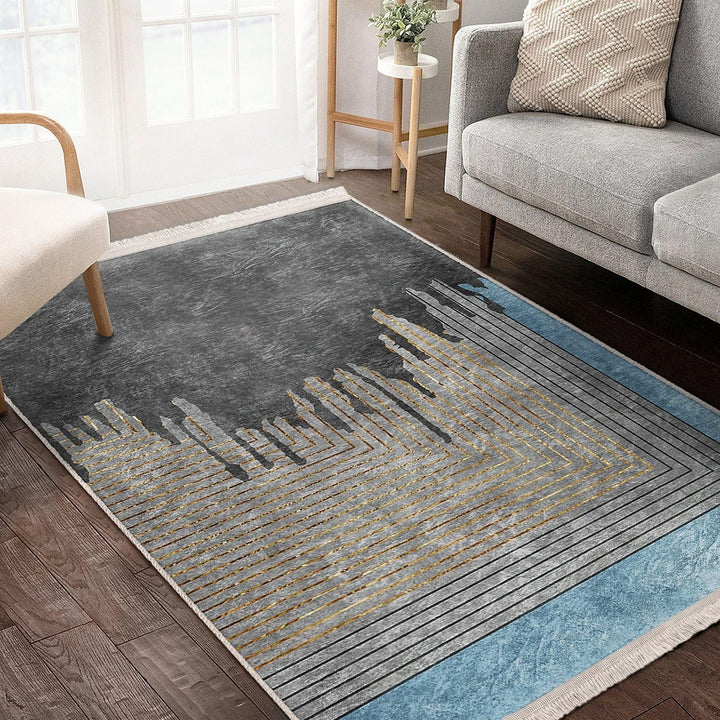 Gray Blue Rug|Abstract Carpet|Multi-purpose Carpet|Rustic Non-slip Mat|Decorative Rug|Abstract Floor Rug|Unique Design Rug|Non-slip Rug