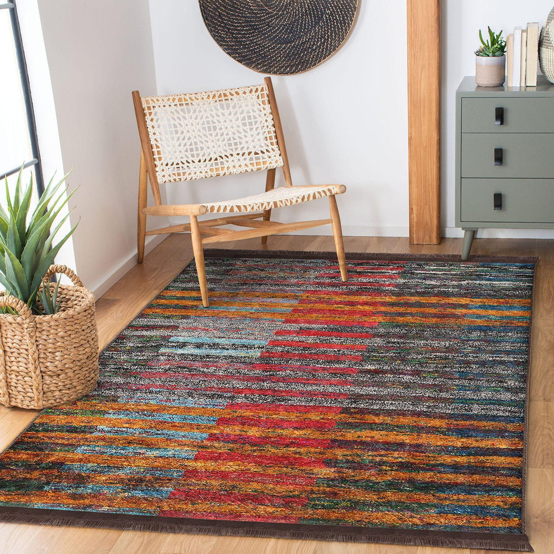 Bold Stripes Abstract Carpet|Unique Design Rug|Machine-washable Rug|Contemporary Rug|Modern Abstract Rug|Floor Covering|Statement Rug