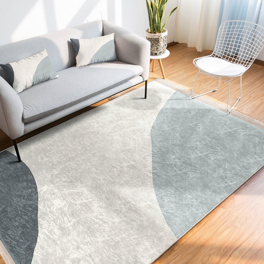 Curved Line Abstract Rug|Modern Minimalist Carpet|Boho Flow Pattern Rug|Machine-Washable Carpet|Non-Slip Rug|Contemporary Art Carpet