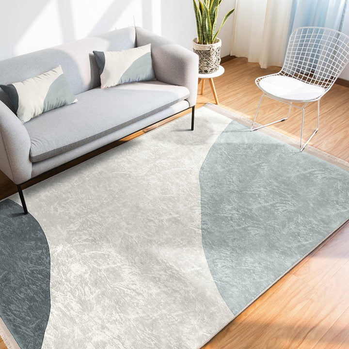 Curved Line Abstract Rug|Modern Minimalist Carpet|Boho Flow Pattern Rug|Machine-Washable Carpet|Non-Slip Rug|Contemporary Art Carpet