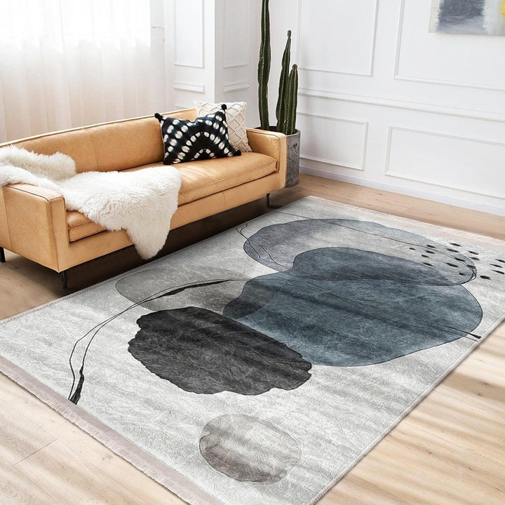 Abstract Design Rug|Modern Art-Inspired Carpet|Minimalist Geometric Floor Mat|Washable&Non-Slip|Contemporary Living Room Decor