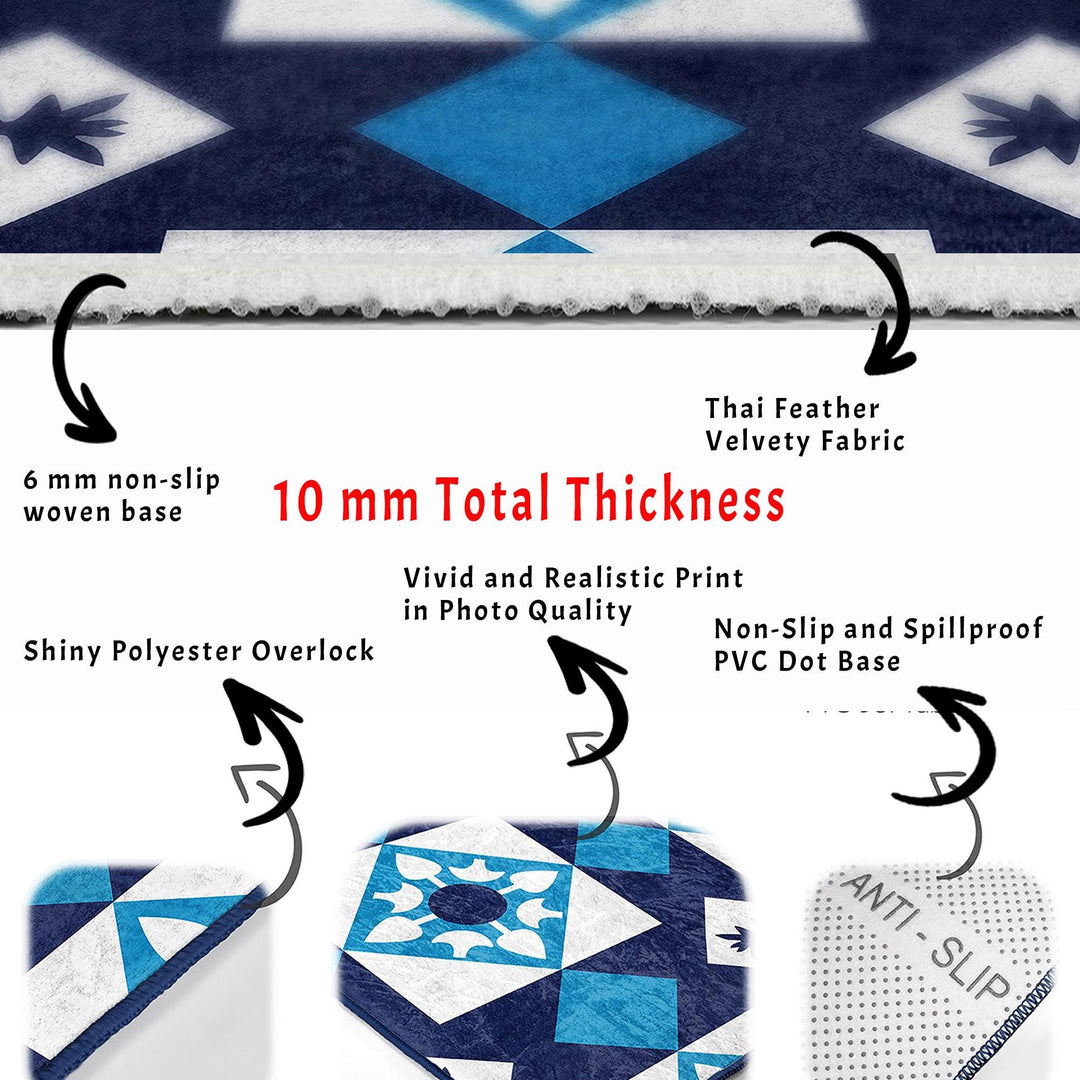 Set of 2 Geometric Bath Mat|Non-Slip Bathroom Decor|Cozy Bath Rug|Abstract Design Kitchen Floor Mat|Shower and Home Entrance Carpet