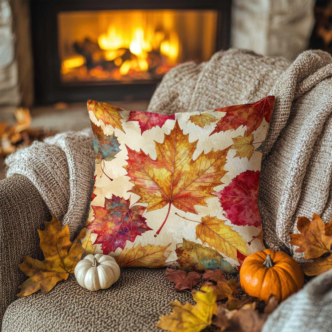 Autumn Leaves Pillow Cover|Fall Cushion Case|Thanksgiving Fade Pillowcase|Rustic Stillness Accent|Cozy Fireside Decor