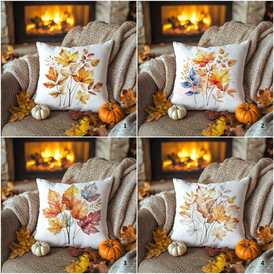Autumn Leaf Pillow Cover|Rustic Foliage Cushion Case|Thanksgiving Garden Pillowcase|Seasonal Nature Accent|Farmhouse Cozy Decor