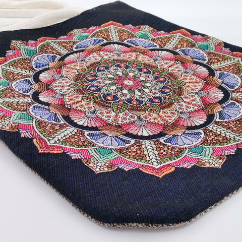 Tapestry Tile Pattern Vintage Style Fabric Shoulder Bag