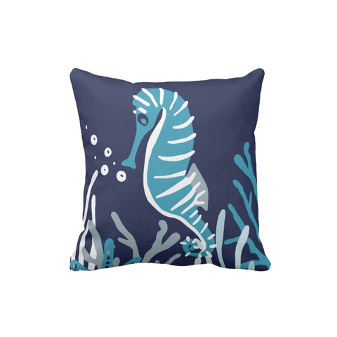 Nautical Pillow Case with Seahorse Starfish Octopus and Anchor