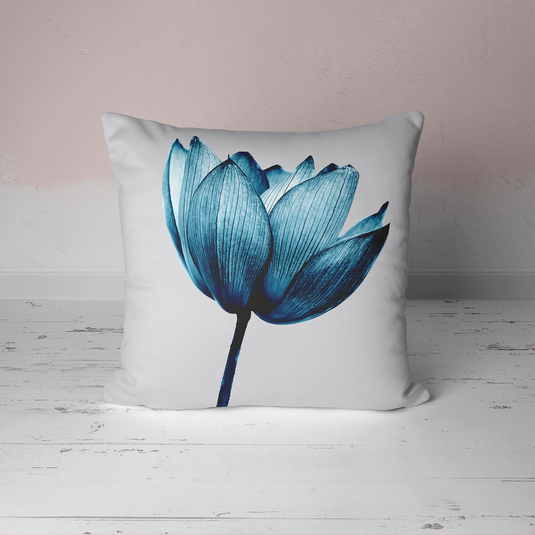 Turquoise Gray Floral Pillow Cover UHD009