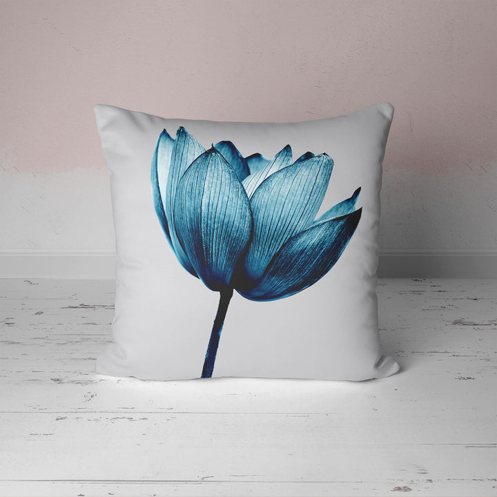 Turquoise Gray Floral Pillow Cover UHD009