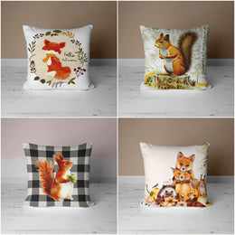 Fall Cushion Case with Fox and Squirrel - UHD006 t