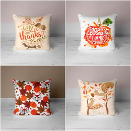 Autumn Cushion Case with Fox, Owl and Squirrel - UHD008 t