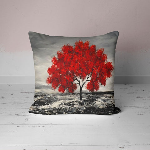 Autumn Tree Cushion Case with Red Leaves UHD016 t