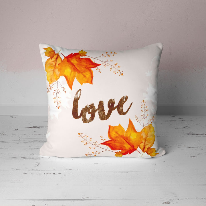 Fall Cushion Case with Orange Leaves and Birds - UHD003 t